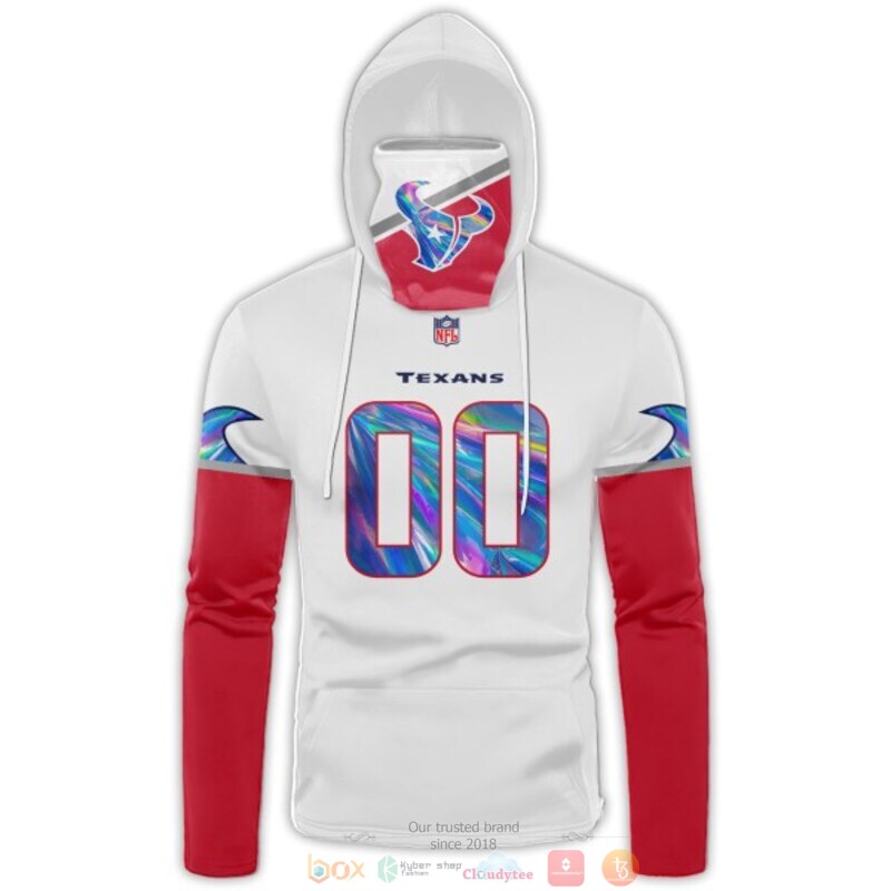 Personalized NFL Houston Texans white red custom 3d hoodie mask 1