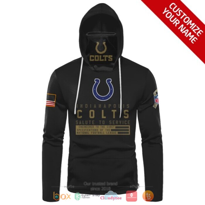 Personalized NFL Indianapolis Colts Black 3d hoodie mask 2 Personalized NFL Indianapolis Colts Black 3d hoodie mask 1