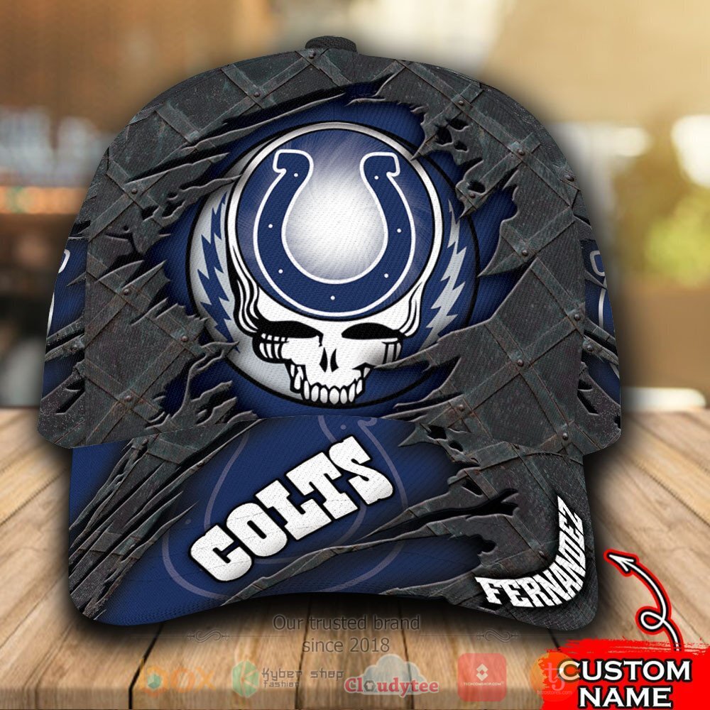 Personalized NFL Indianapolis Colts Grateful Dead Skull Cap