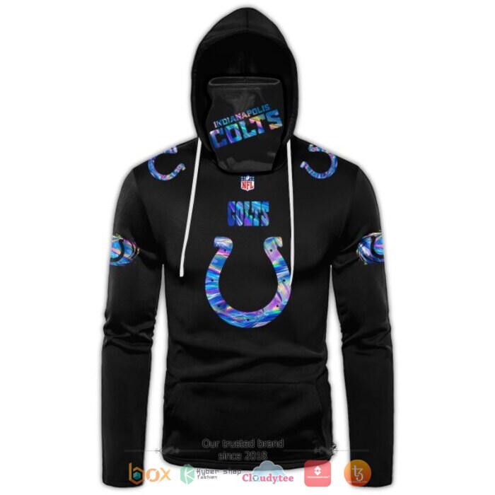 Personalized NFL Indianapolis Colts black hologram color 3d hoodie mask 1