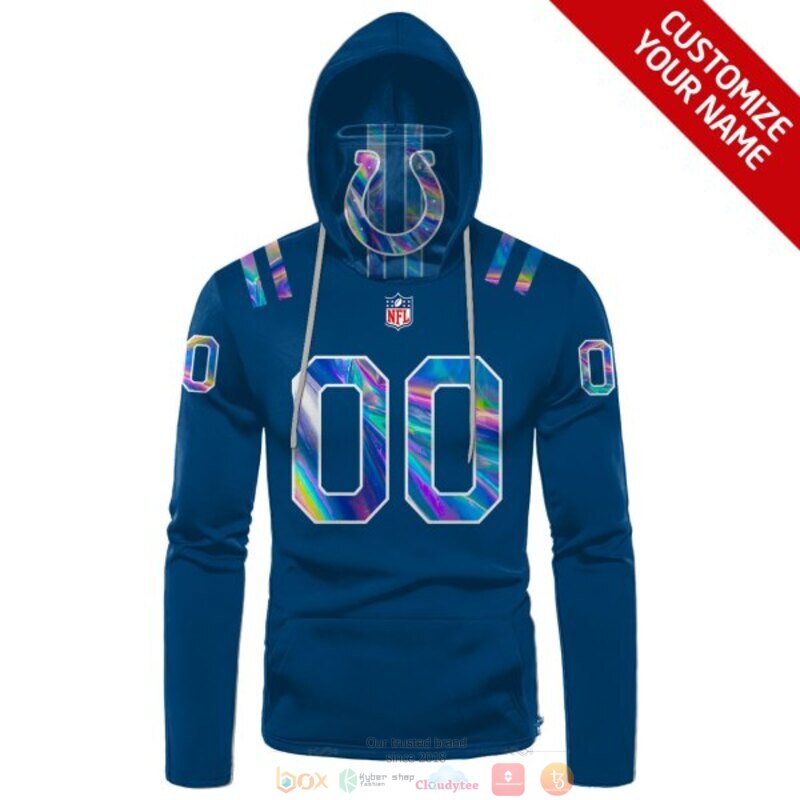 Personalized NFL Indianapolis Colts blue custom 3d hoodie mask 1