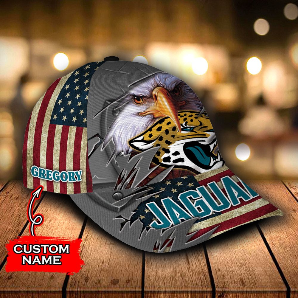 Personalized NFL Jacksonville Jaguars Eagle Custom Cap 2 Personalized NFL Jacksonville Jaguars Eagle Custom Cap 1