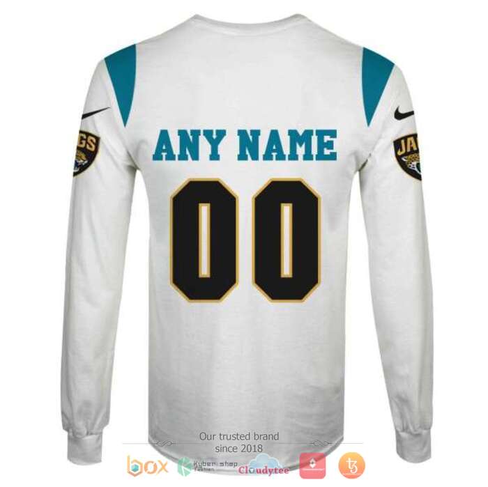 Personalized NFL Jacksonville Jaguars white 3d shirt hoodie 1 2 3 4 5