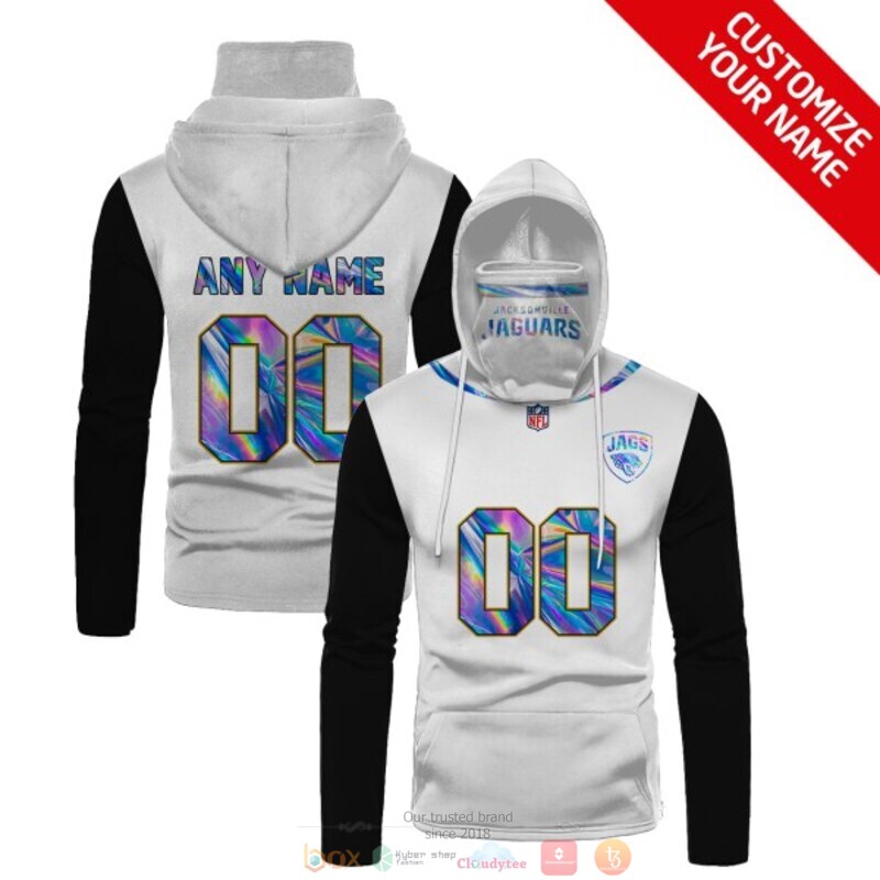 Personalized NFL Jacksonville Jaguars white black custom 3d hoodie mask