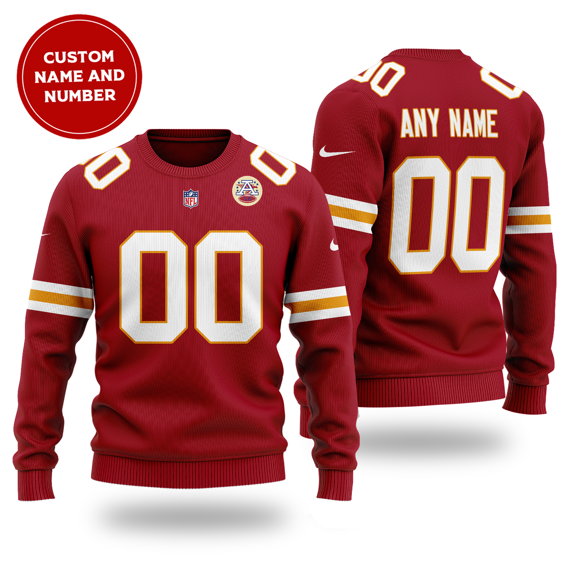 Personalized NFL Kansas City Chiefs AFC Christmas Sweater 2 Personalized NFL Kansas City Chiefs AFC Christmas Sweater