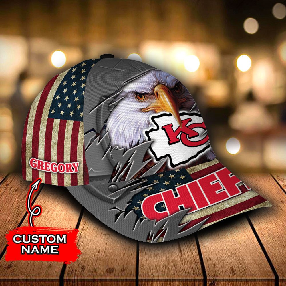 Personalized NFL Kansas City Chiefs Eagle Custom Cap 1