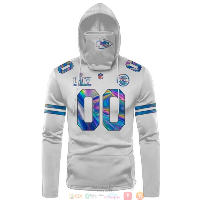 Personalized NFL Kansas City Chiefs LIV white custom 3d hoodie mask 1