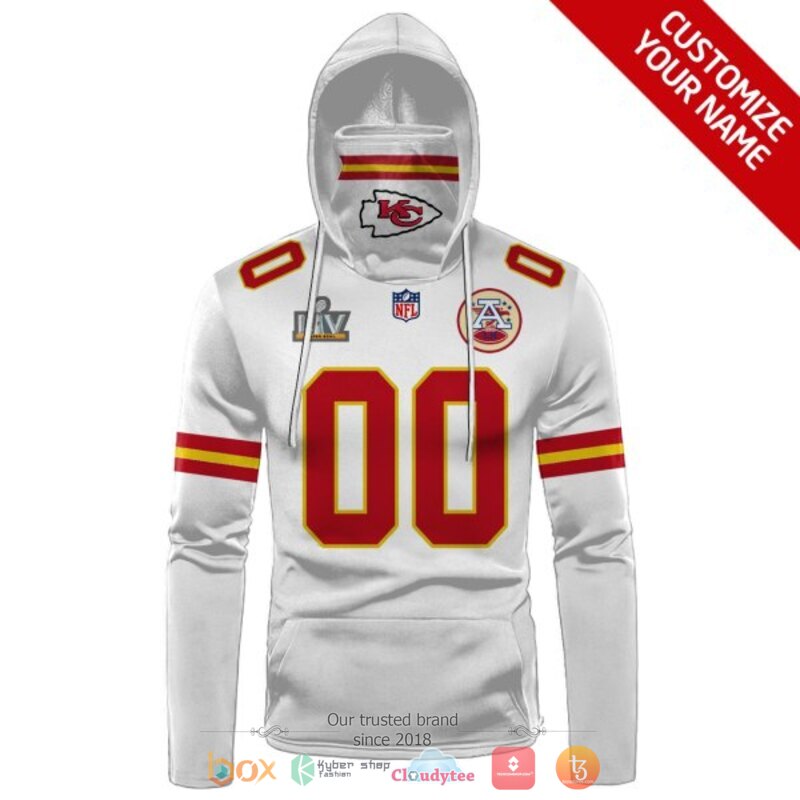 NFL Kansas City Chiefs LIV white Personalized custom hoodie mask 2 Personalized NFL Kansas City Chiefs LIV white custom hoodie mask 1