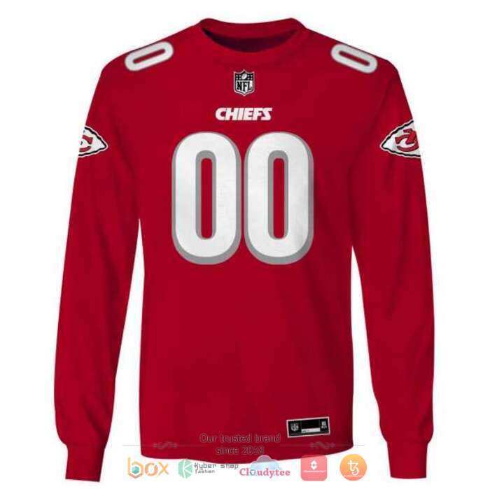 Personalized NFL Kansas City Chiefs Red 3d shirt hoodie 1 2 3 4
