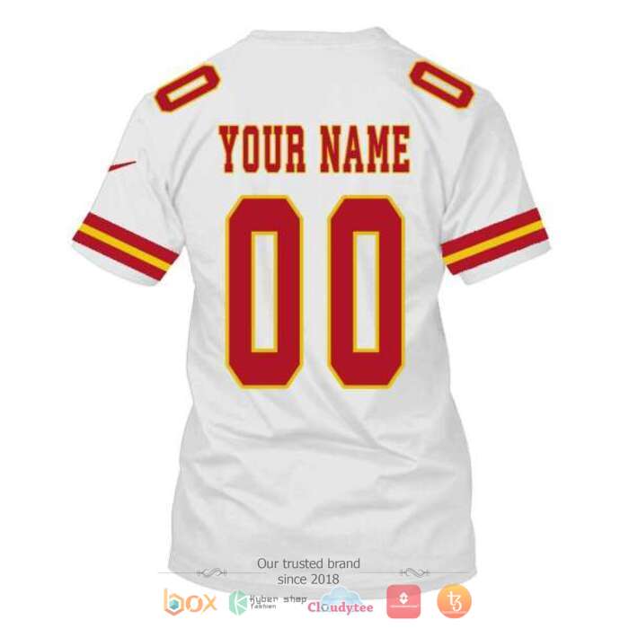 Personalized NFL Kansas City Chiefs logo white 3d shirt hoodie 1 2 3 4 5 6 7
