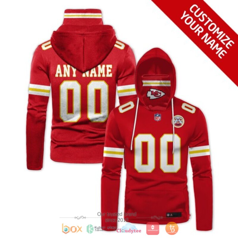 NFL Kansas City Chiefs red Personalized custom hoodie mask 1 Personalized NFL Kansas City Chiefs red custom hoodie mask