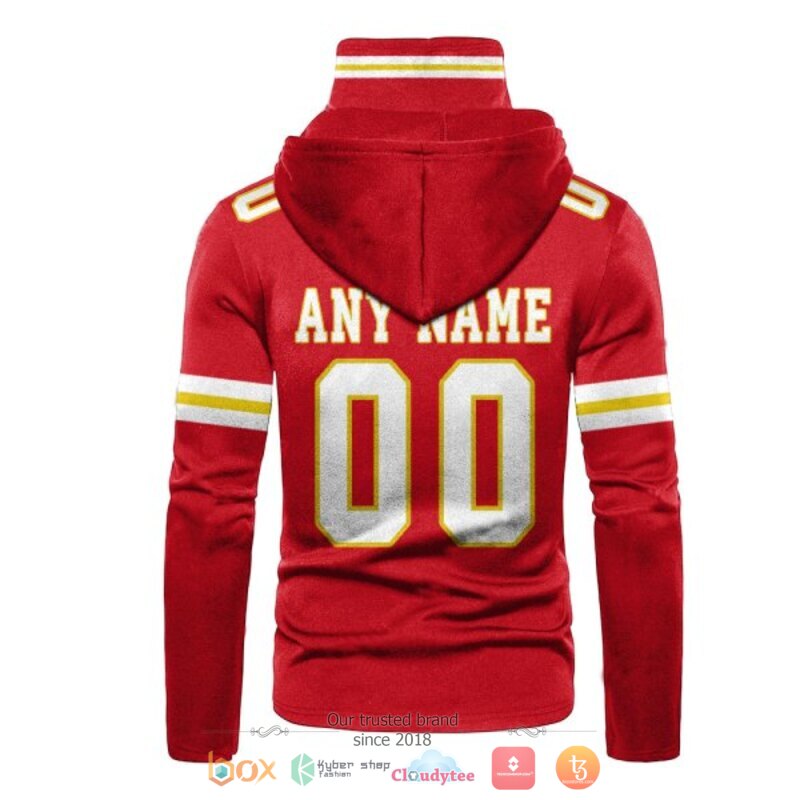 NFL Kansas City Chiefs red Personalized custom hoodie mask 3 Personalized NFL Kansas City Chiefs red custom hoodie mask 1 2