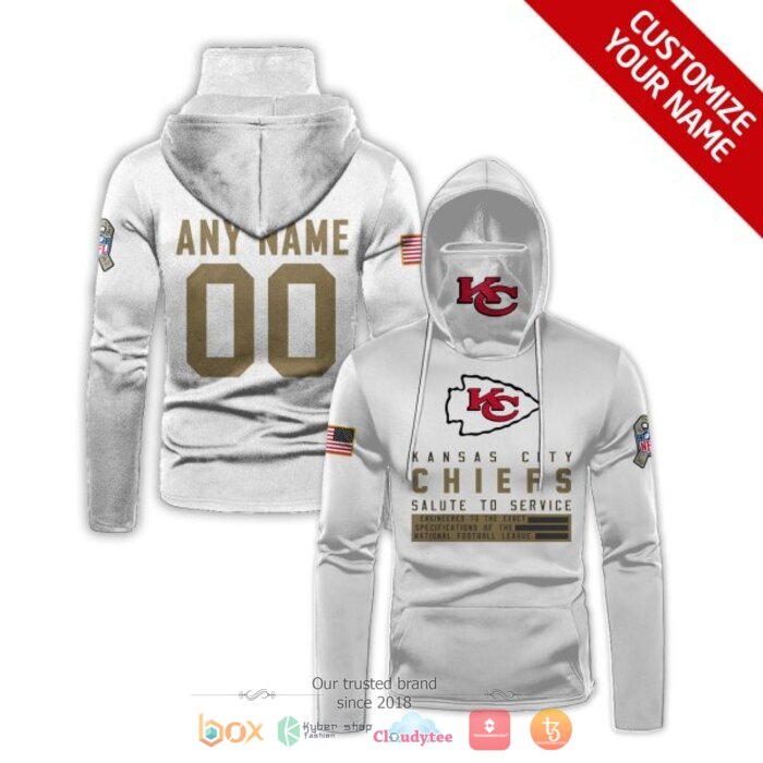 Personalized NFL Kansas City Chiefs white 3d hoodie mask 7 Personalized NFL Kansas City Chiefs white 3d hoodie mask
