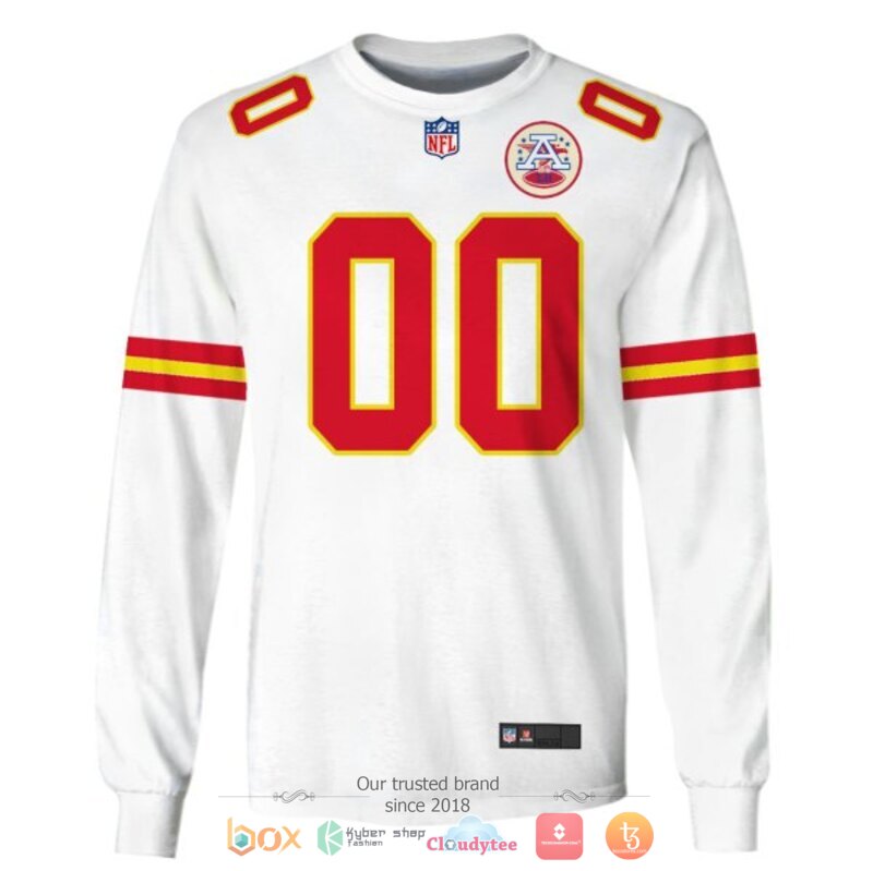 Personalized NFL Kansas City Chiefs white custom 3d shirt hoodie 1 2 3 4