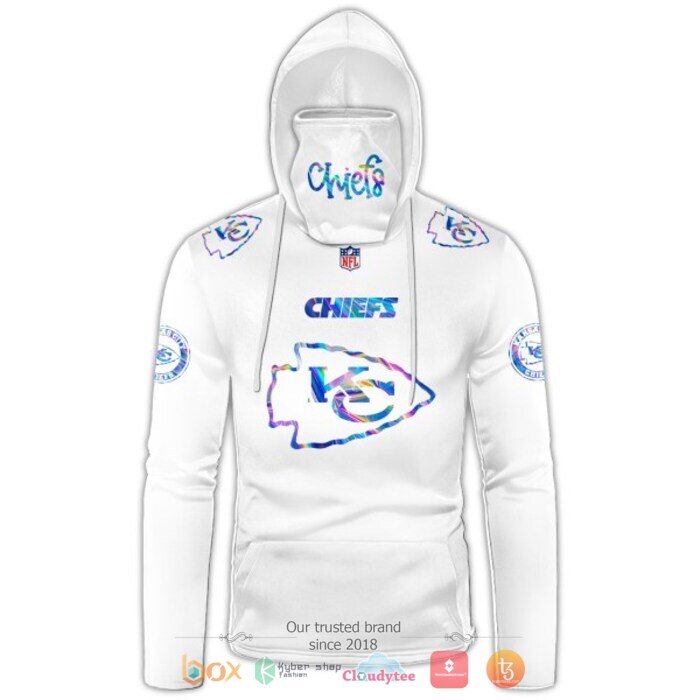 Personalized NFL Kansas City Chiefs white hologram color 3d hoodie mask 1