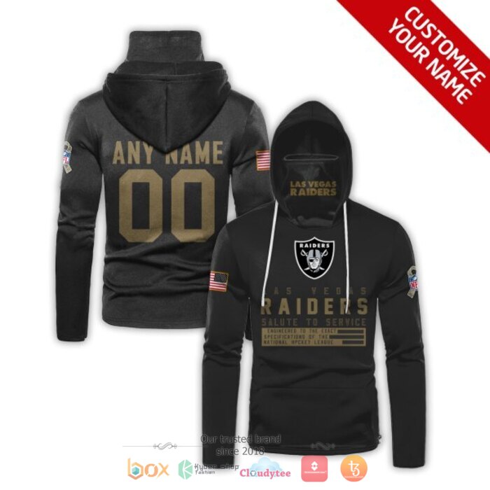 Personalized NFL Las Vegas Raiders Black 3d hoodie mask 6 Personalized NFL Las Vegas Raiders Black 3d hoodie mask