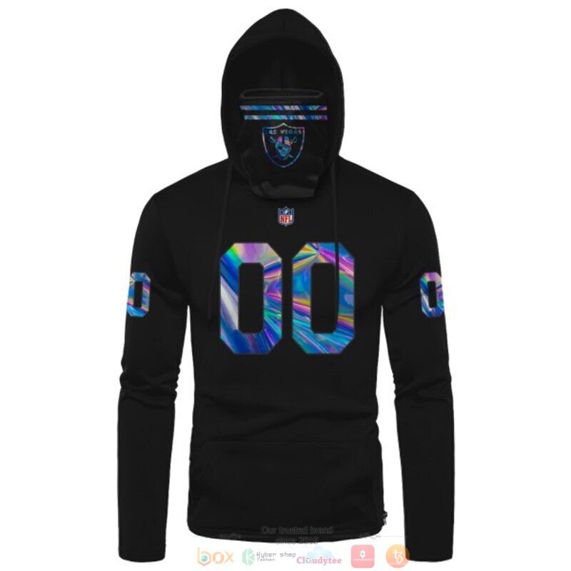 Personalized NFL Las Vegas Raiders black custom 3d hoodie mask 1