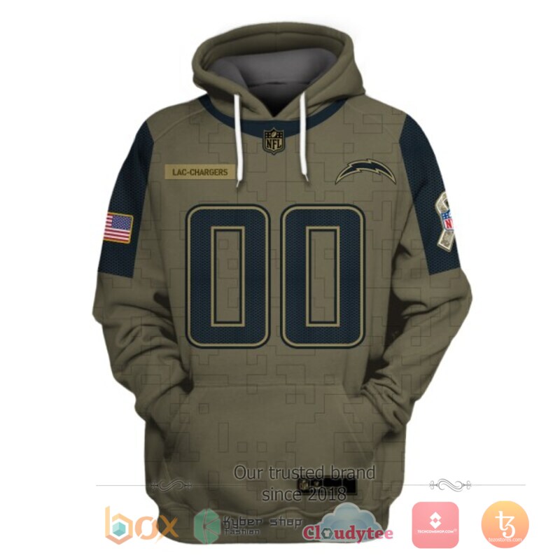 Personalized NFL Los Angeles Chargers 3d shirt, hoodie 3 Personalized NFL Los Angeles Chargers 3d shirt hoodie 1 2