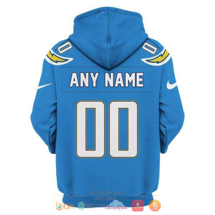 Personalized NFL Los Angeles Chargers Blue 3d shirt, hoodie 4 Personalized NFL Los Angeles Chargers Blue 3d shirt hoodie 1 2 3