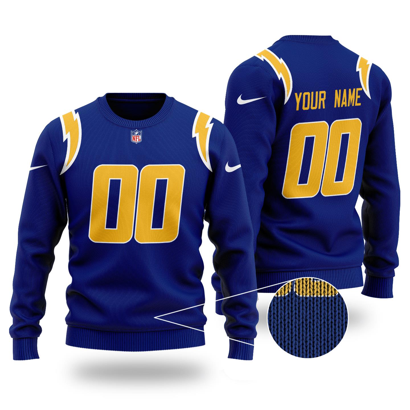 Personalized NFL Los Angeles Chargers Christmas Sweater