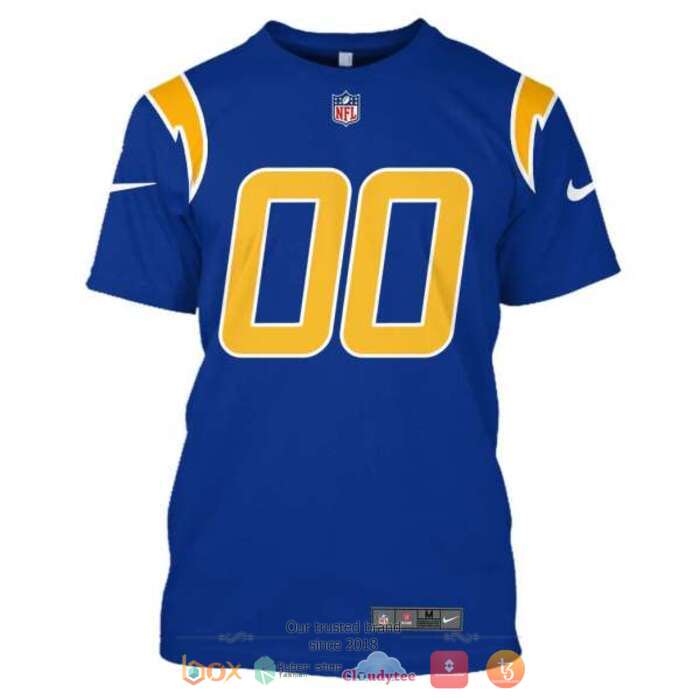 Personalized NFL Los Angeles Chargers Dark blue 3d shirt hoodie 1 2 3 4 5 6