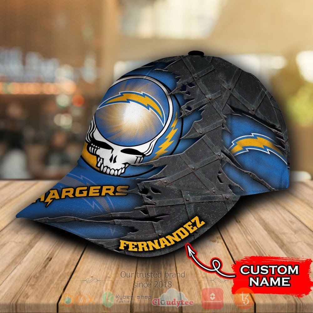 Personalized NFL Los Angeles Chargers Grateful Dead Skull Cap 3 Personalized NFL Los Angeles Chargers Grateful Dead Skull Cap 1 2