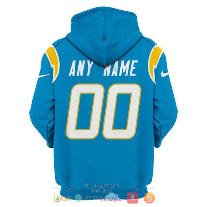 Personalized NFL Los Angeles Chargers Light Blue 3d shirt hoodie 1 2 3