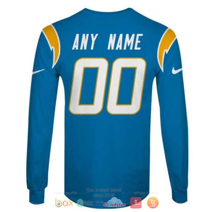 Personalized NFL Los Angeles Chargers Light Blue 3d shirt hoodie 1 2 3 4 5