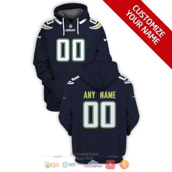Personalized NFL Los Angeles Chargers Navy 3d shirt hoodie