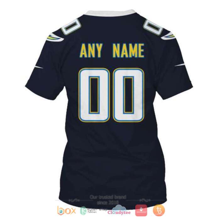 Personalized NFL Los Angeles Chargers Navy 3d shirt hoodie 1 2 3 4 5 6 7