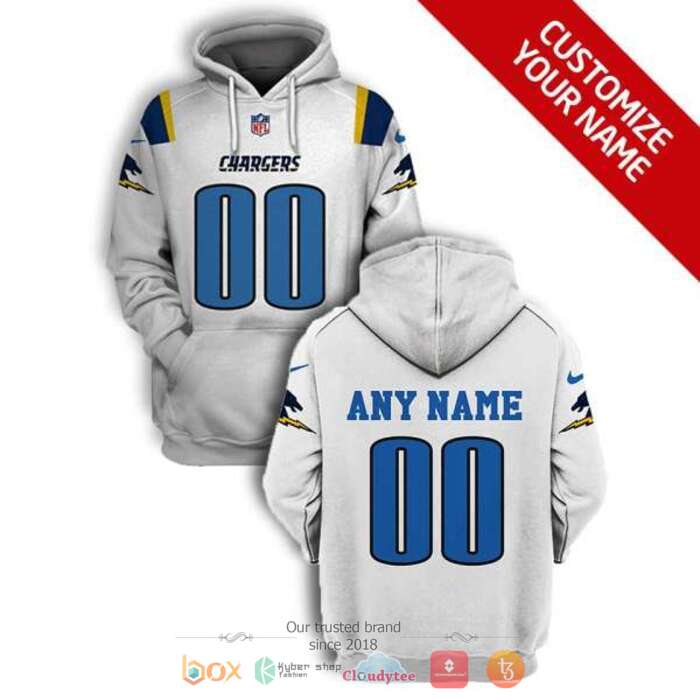 Personalized NFL Los Angeles Chargers White 3d shirt hoodie