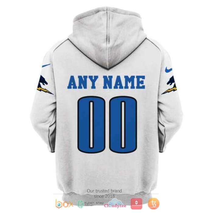 Personalized NFL Los Angeles Chargers White 3d shirt, hoodie 4 Personalized NFL Los Angeles Chargers White 3d shirt hoodie 1 2 3