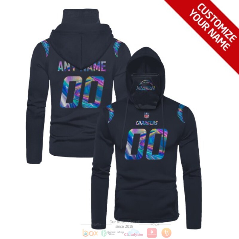 Personalized NFL Los Angeles Chargers black custom 3d hoodie mask
