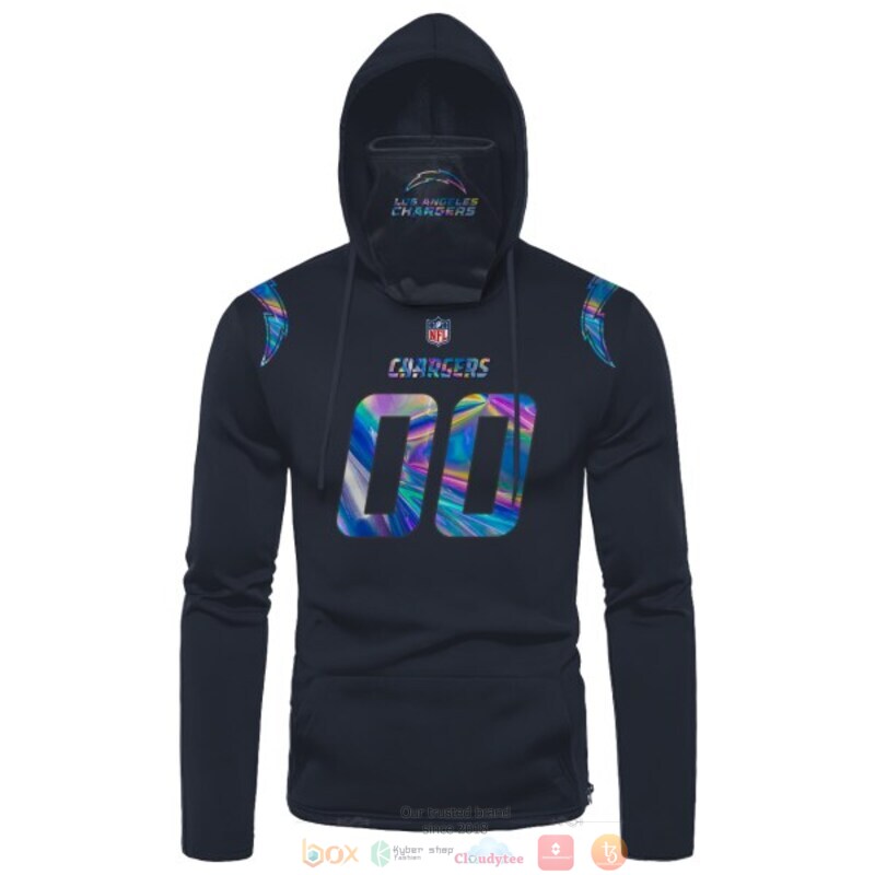Personalized NFL Los Angeles Chargers black custom 3d hoodie mask 1