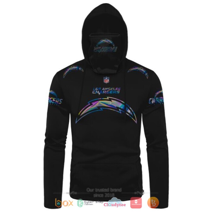 Personalized NFL Los Angeles Chargers black hologram color 3d hoodie mask 1