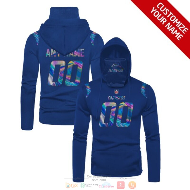 Personalized NFL Los Angeles Chargers blue custom 3d hoodie mask