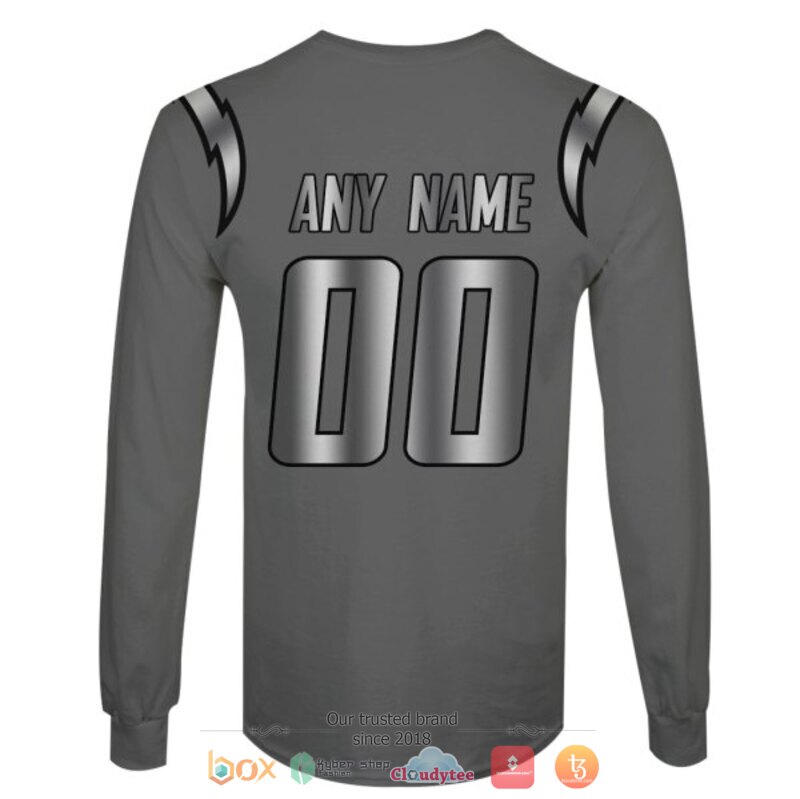 Personalized NFL Los Angeles Chargers dark grey custom 3d shirt hoodie 1 2 3 4 5