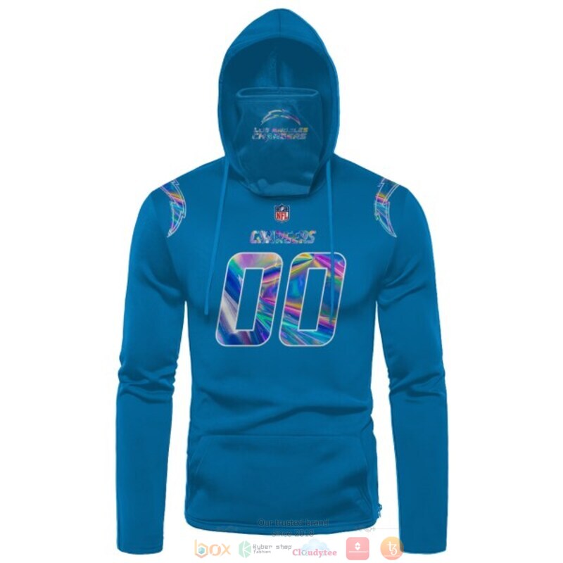 Personalized NFL Los Angeles Chargers powder blue custom 3d hoodie mask 1