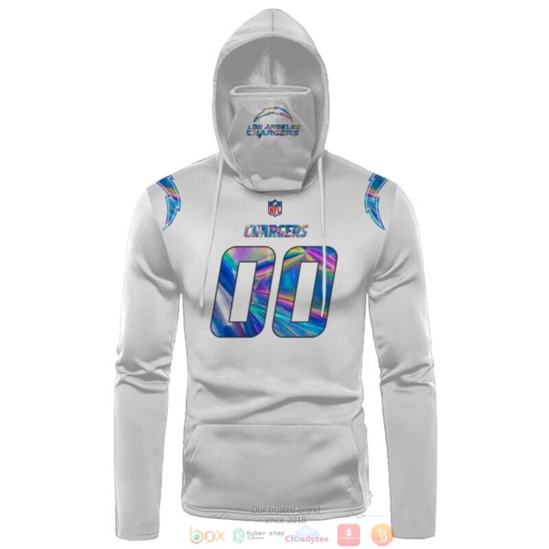 Personalized NFL Los Angeles Chargers white custom 3d hoodie mask 1