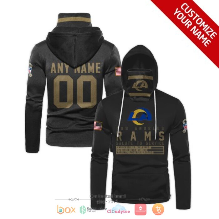 Personalized NFL Los Angeles Rams Black 3d hoodie mask