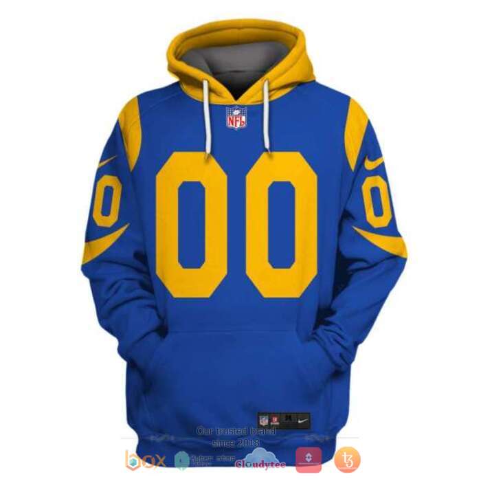 Personalized NFL Los Angeles Rams Blue 3d shirt, hoodie 3 Personalized NFL Los Angeles Rams Blue 3d shirt hoodie 1 2