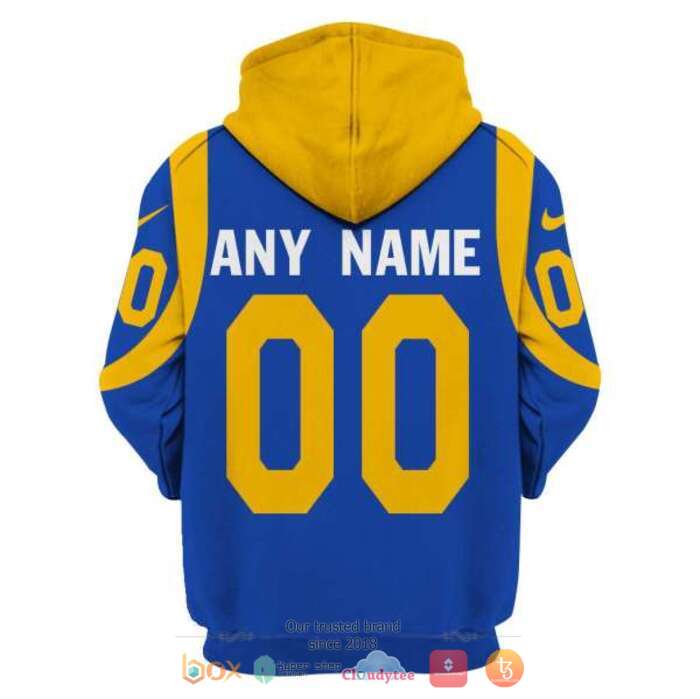 Personalized NFL Los Angeles Rams Blue 3d shirt, hoodie 4 Personalized NFL Los Angeles Rams Blue 3d shirt hoodie 1 2 3