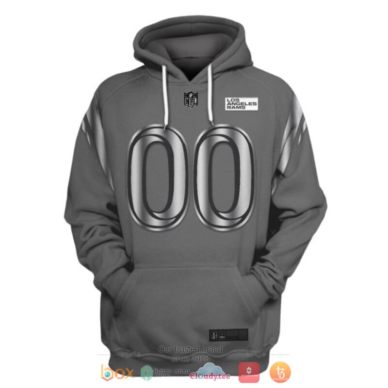 Personalized NFL Los Angeles Rams dark grey custom 3d shirt hoodie 1 2
