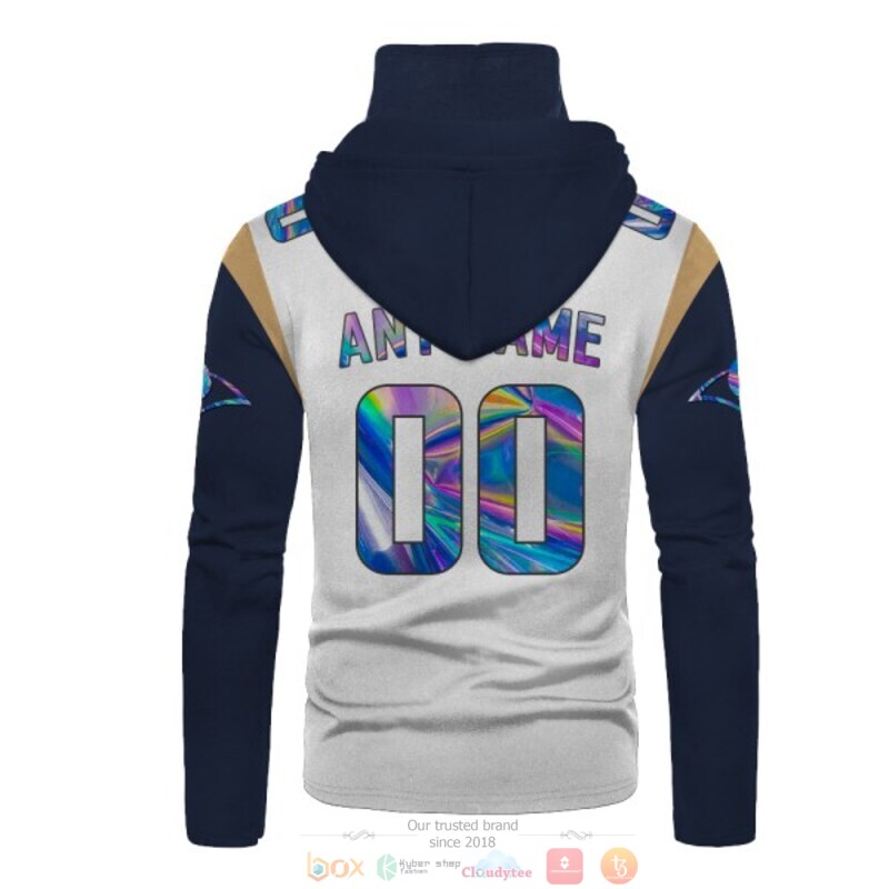 Personalized NFL Los Angeles Rams white blue custom 3d hoodie mask 1 2