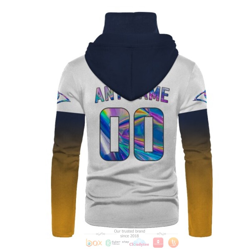 Personalized NFL Los Angeles Rams white yellow custom 3d hoodie mask 1 2