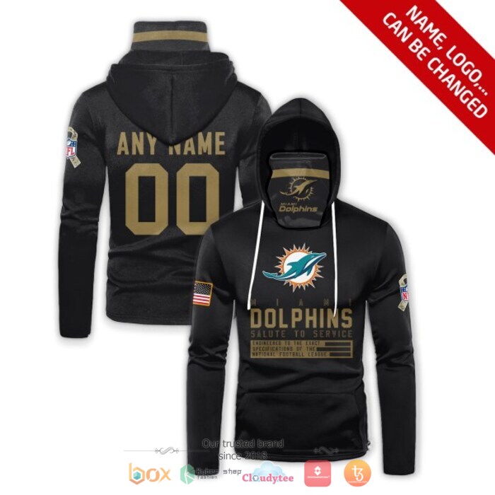 Personalized NFL Miami Dolphins Black 3d hoodie mask