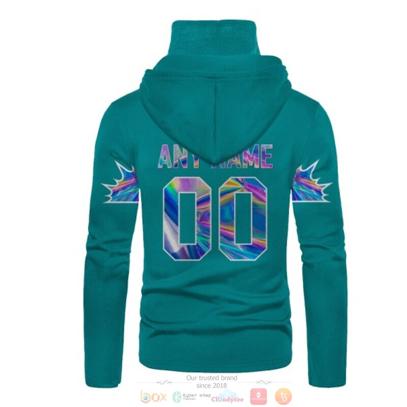 Personalized NFL Miami Dolphins aqua color custom 3d hoodie mask 1 2