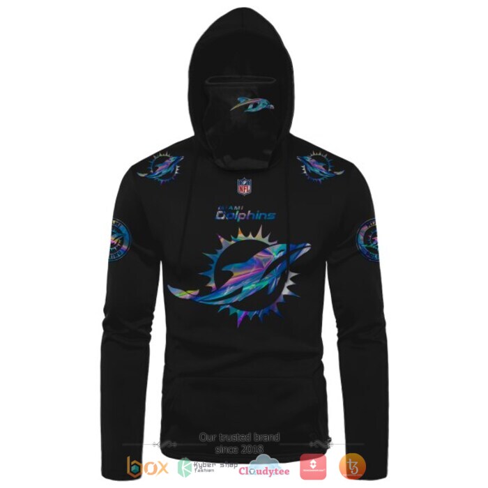 Personalized NFL Miami Dolphins black hologram color 3d hoodie mask 1