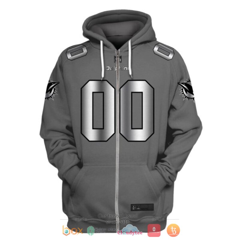 NFL Miami Dolphins dark grey Personalized custom jersey shirt, hoodie 2 Personalized NFL Miami Dolphins dark grey custom 3d shirt hoodie 1