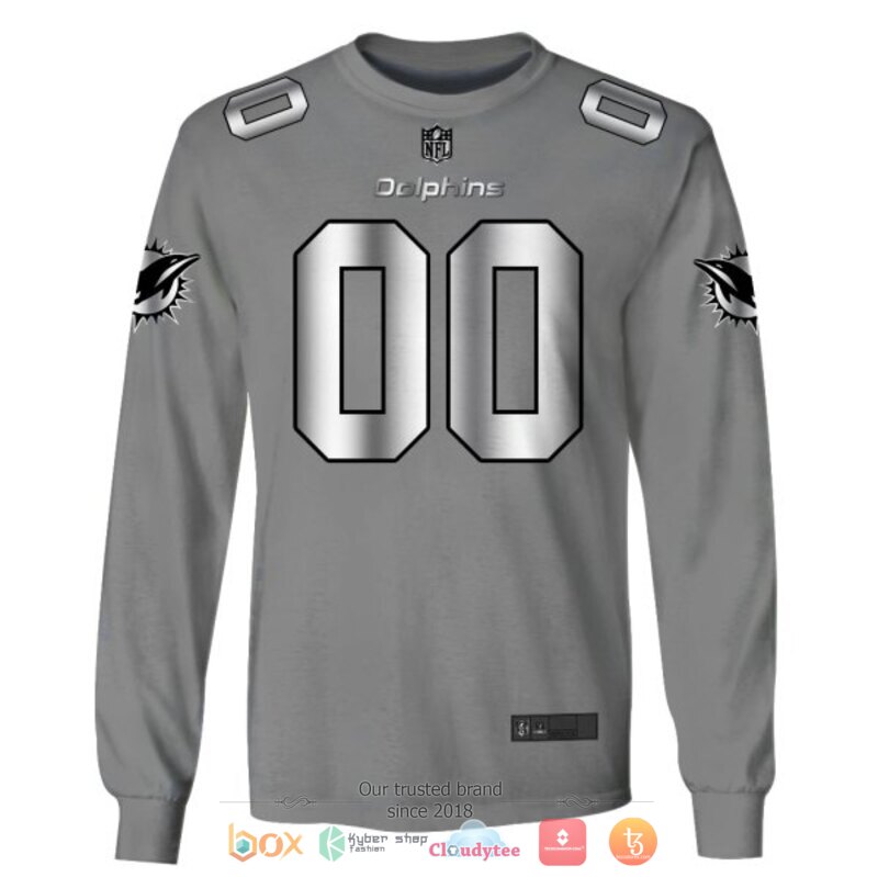 NFL Miami Dolphins dark grey Personalized custom jersey shirt, hoodie 5 Personalized NFL Miami Dolphins dark grey custom 3d shirt hoodie 1 2 3 4